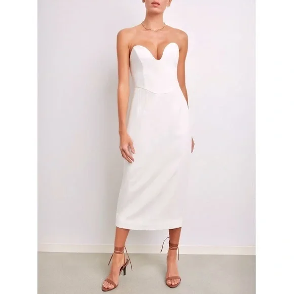 🌺🎉HP🎉🌺 NWT Mara Hoffman Isla Midi Dress White - Picture 15 of 16